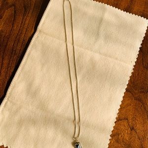 Celtic Knot PENDANT with chain. Purple iolite stone. Sterling silver & 18k gold.